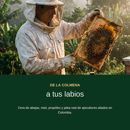 De la colmena a tus labios: cera de abejas, miel, propóleo y jalea real de apicultores aliados en Colombia