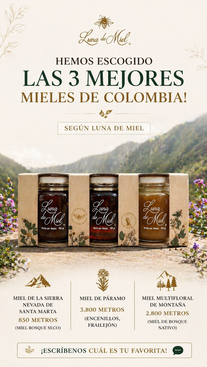 Las 3  Mieles de Colombia 🇨🇴 150 gr