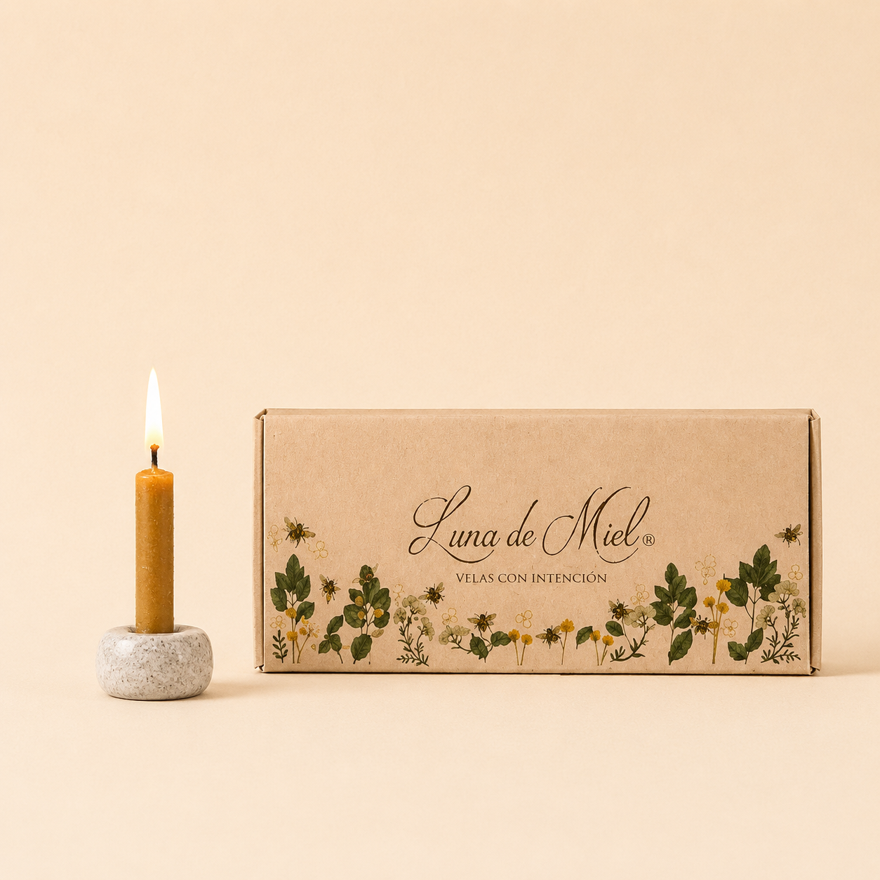Velas con Intención de cera de abejas